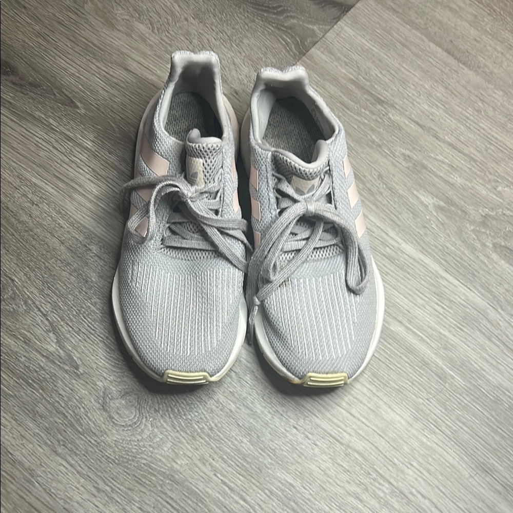 Adidas Light Gray and Soft Pink Running Shoes